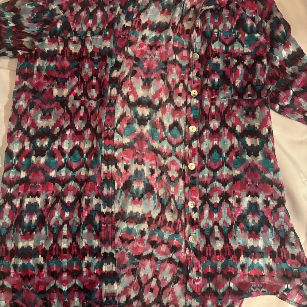 Ruby Rd. Multicolor Abstract Blouse